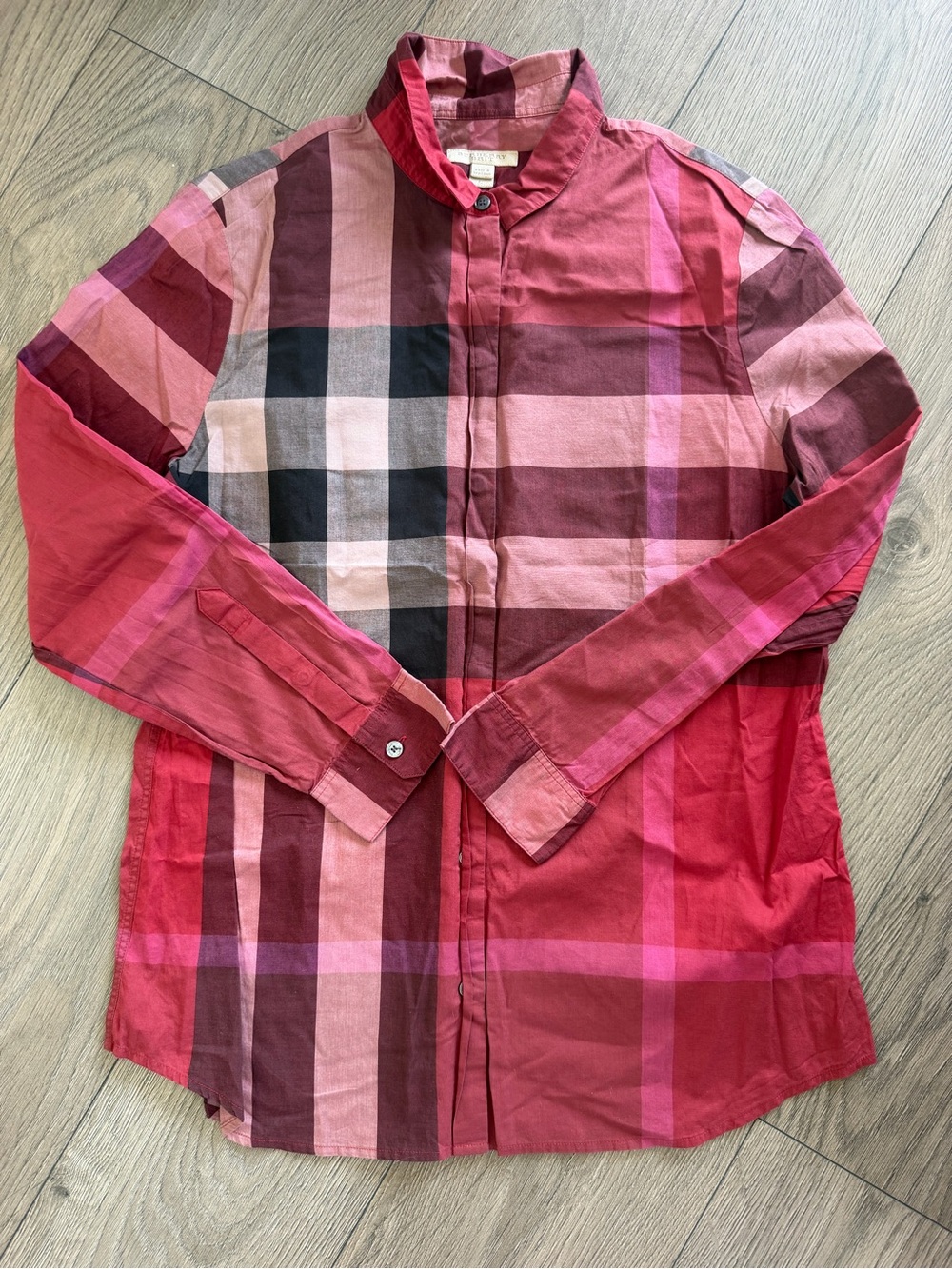 Burberry Brit Nova Check Plaid Button-Front Long Sleeve Shirt